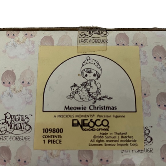 ENESCO PRECIOUS MOMENTS “MEOWIE CHRISTMAS” VINTAGE CAT gift - Picture 7 of 11
